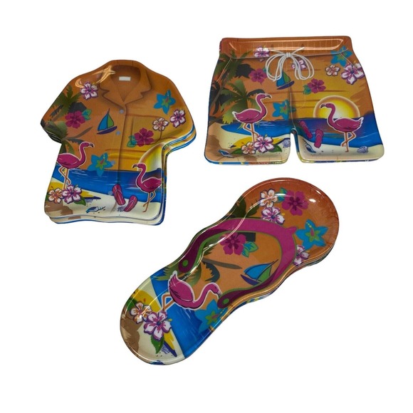 Vintage Trays 12 Pc Spoon Rest, Aloha Hawaiian Shirt, Shorts, Melamine - Picture 1 of 12